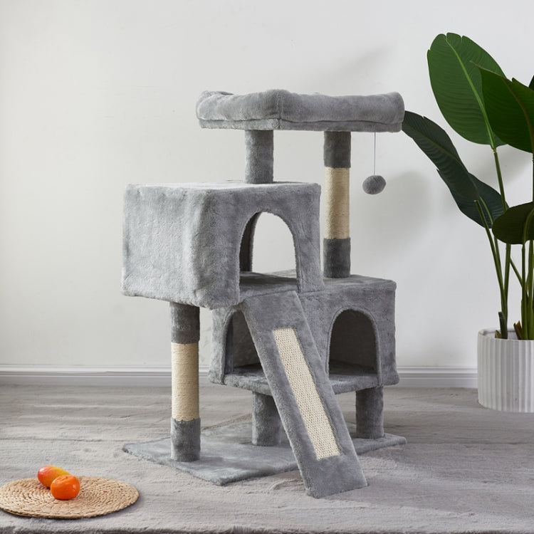 [US Warehouse] Cat Tree Apartment with Sisal Grab Bar & Grab Board & Plush