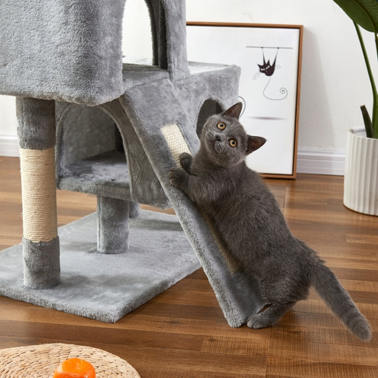 [US Warehouse] Cat Tree Apartment with Sisal Grab Bar & Grab Board & Plush