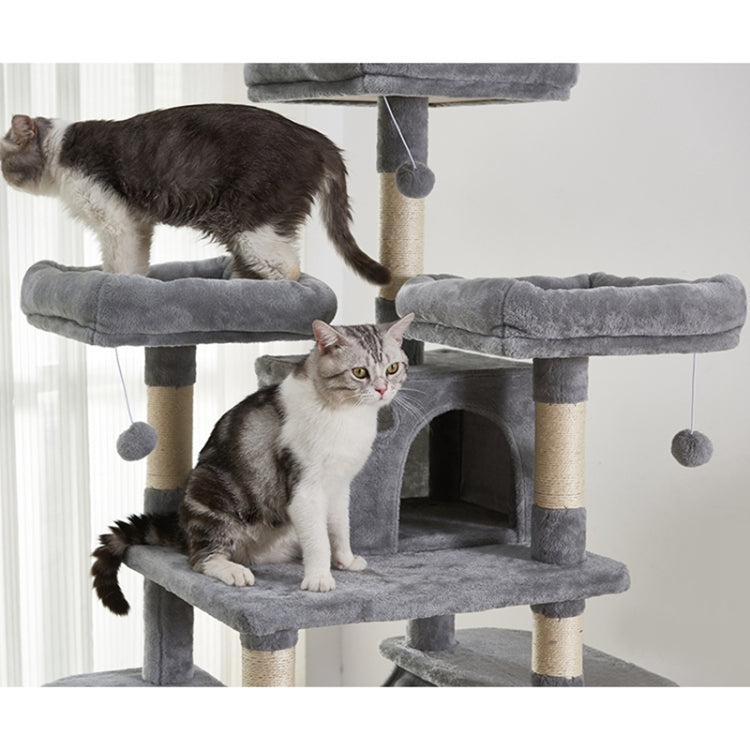 [US Warehouse] Large Cat Tree Condo with Sisal Scratching Posts & Hammock
