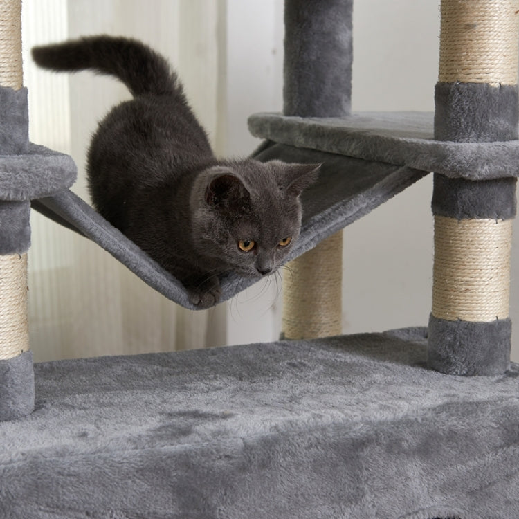 [US Warehouse] Large Cat Tree Condo with Sisal Scratching Posts & Hammock