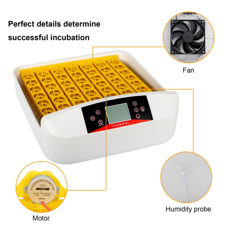 [US Warehouse] Automatic Poultry Incubator with Illuminated Egg & Water Injector & Display,US Plug, Specifications: 56 PCS
