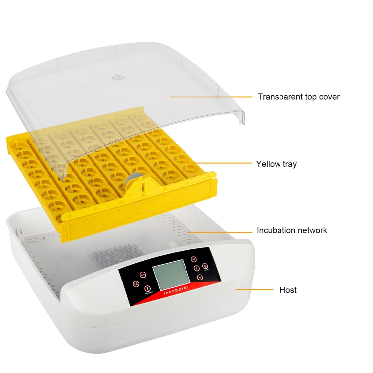 [US Warehouse] Automatic Poultry Incubator with Illuminated Egg & Water Injector & Display,US Plug, Specifications: 56 PCS