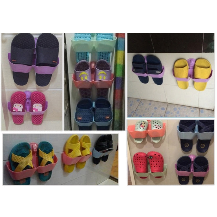 2 PCS Strong Organizers Suction Cup Shoe Rack Wall Hanging Shoes Rack, Random Color Delivery
