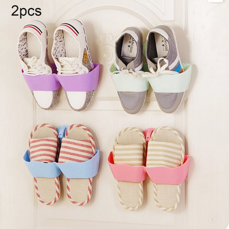 2 PCS Strong Organizers Suction Cup Shoe Rack Wall Hanging Shoes Rack, Random Color Delivery