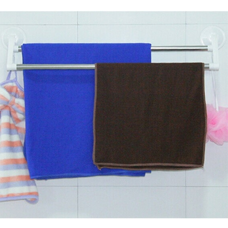 Double Pole Sucker Towel Rack (Colour: White)