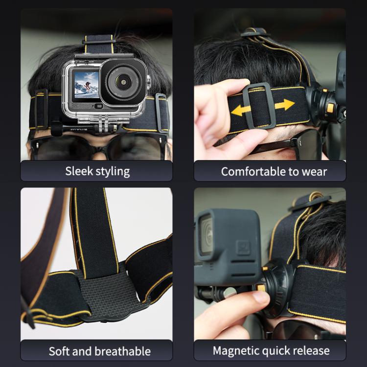 PULUZ Magnetic Quick-release Head Strap Harness Belt  - Black