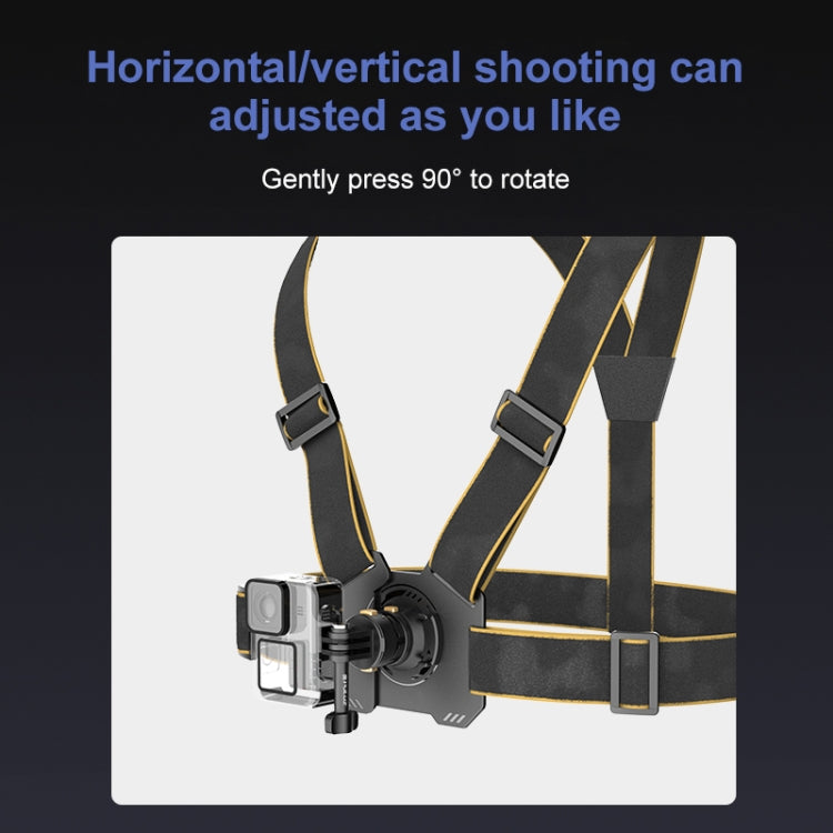 PULUZ Magnetic Quick-release Chest Strap Harness Belt  - Black