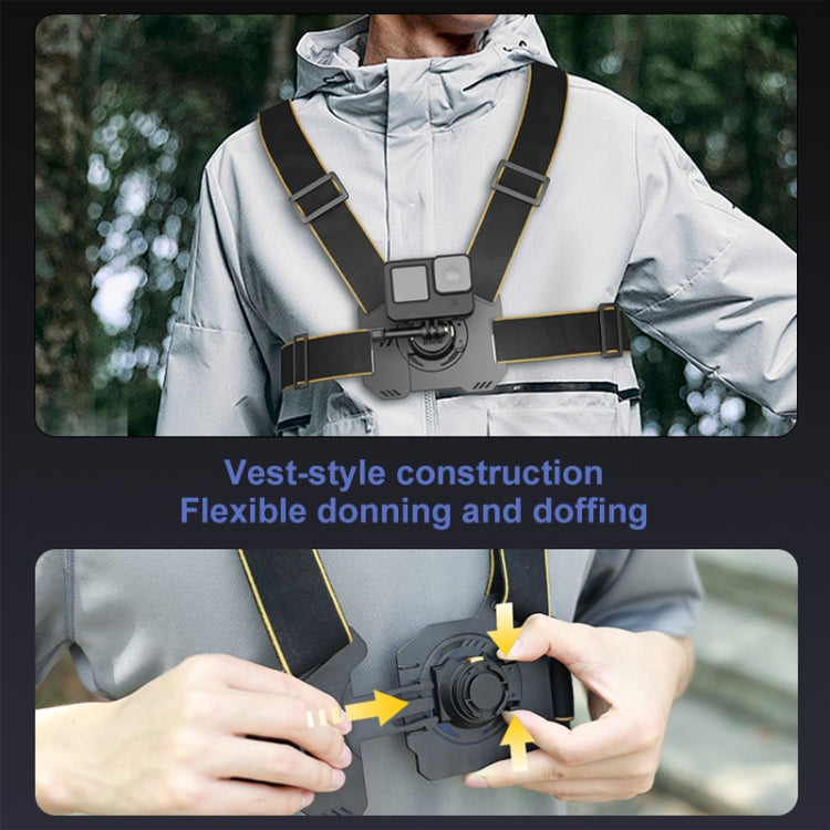 PULUZ Magnetic Quick-release Chest Strap Harness Belt  - Black