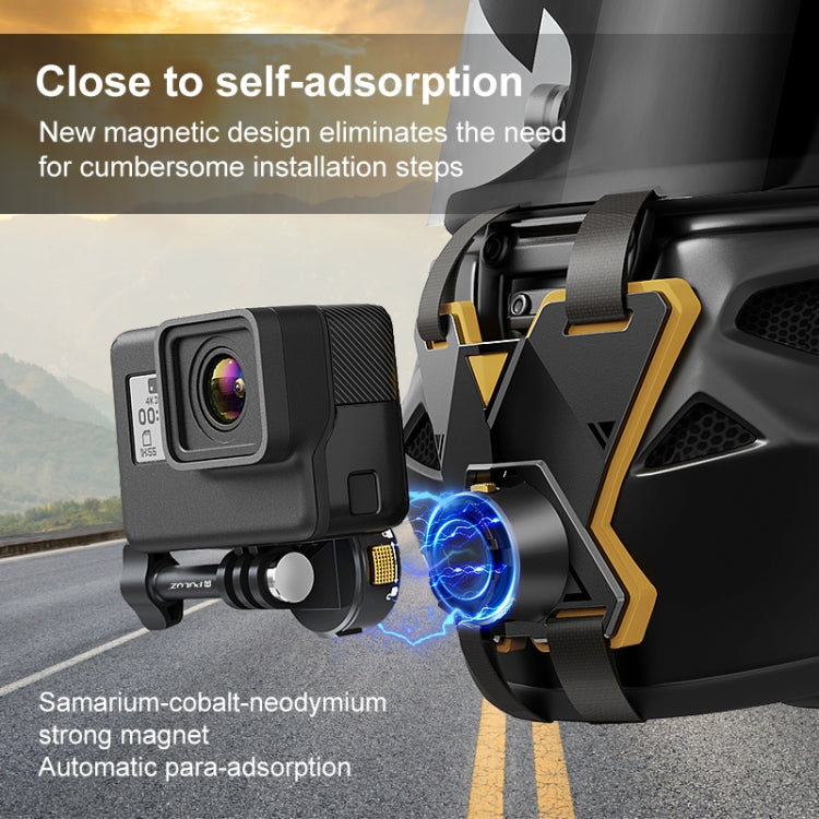 PULUZ Magnetic Quick Release Motorcycle Helmet Chin Strap Mount  - Black