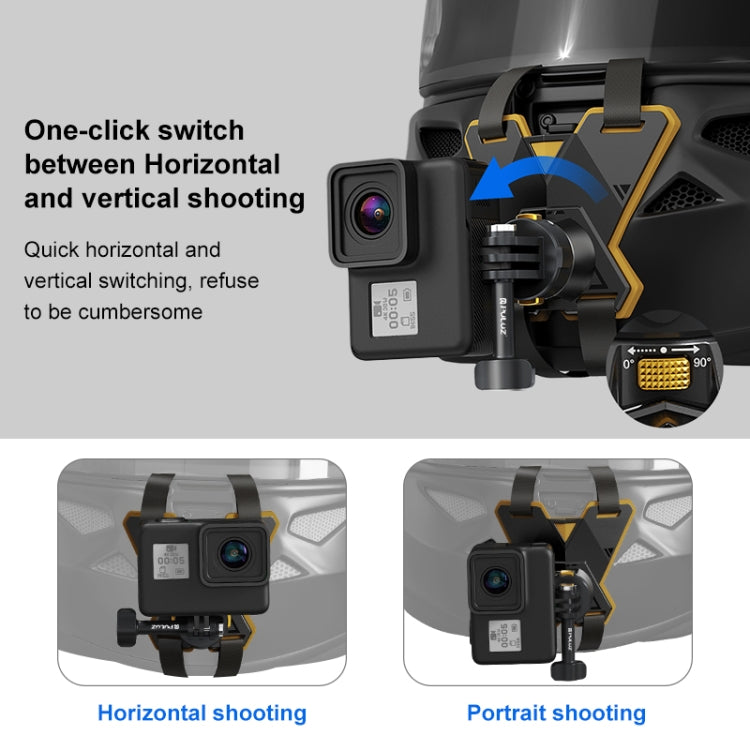 PULUZ Magnetic Quick Release Motorcycle Helmet Chin Strap Mount  - Black