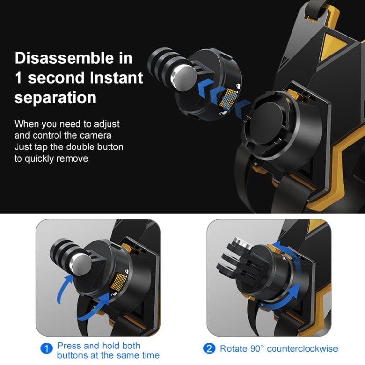 PULUZ Magnetic Quick Release Motorcycle Helmet Chin Strap Mount  - Black