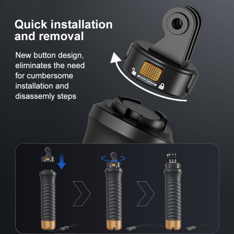 PULUZ Quick Release Floating Handle Hand Grip  - Black