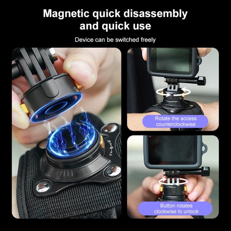 PULUZ Magnetic Quick-release Wrist Strap Harness Belt  - Black