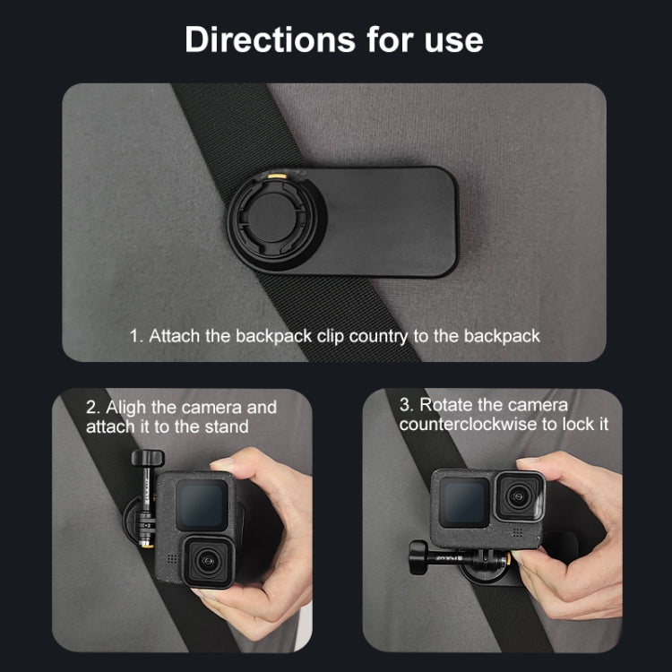PULUZ Magnetic Quick Release Backpack Strap Clip  - Black