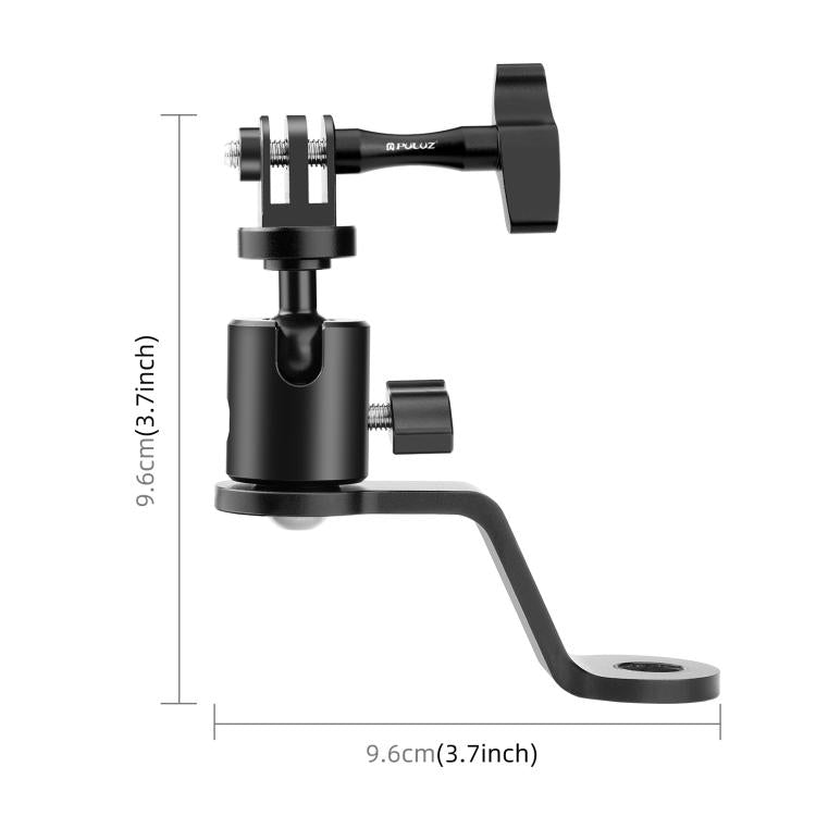 PULUZ Motorcycle Rearview Mirror Aluminum Alloy Action Camera Holder Mount  - Black