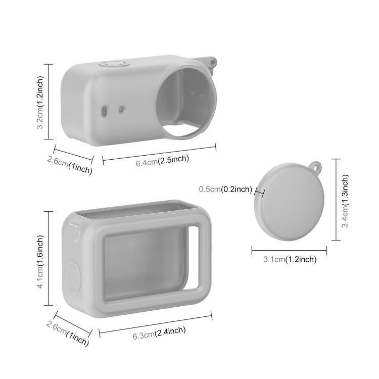 For DJI Osmo Nano PULUZ Transmission Module & Lens & Body 3 in 1 Silicone Protective Cover