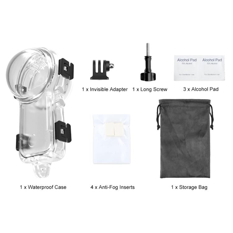 For Insta360 X4 Air PULUZ 50m Waterproof Sealed Diving Case  - Transparent