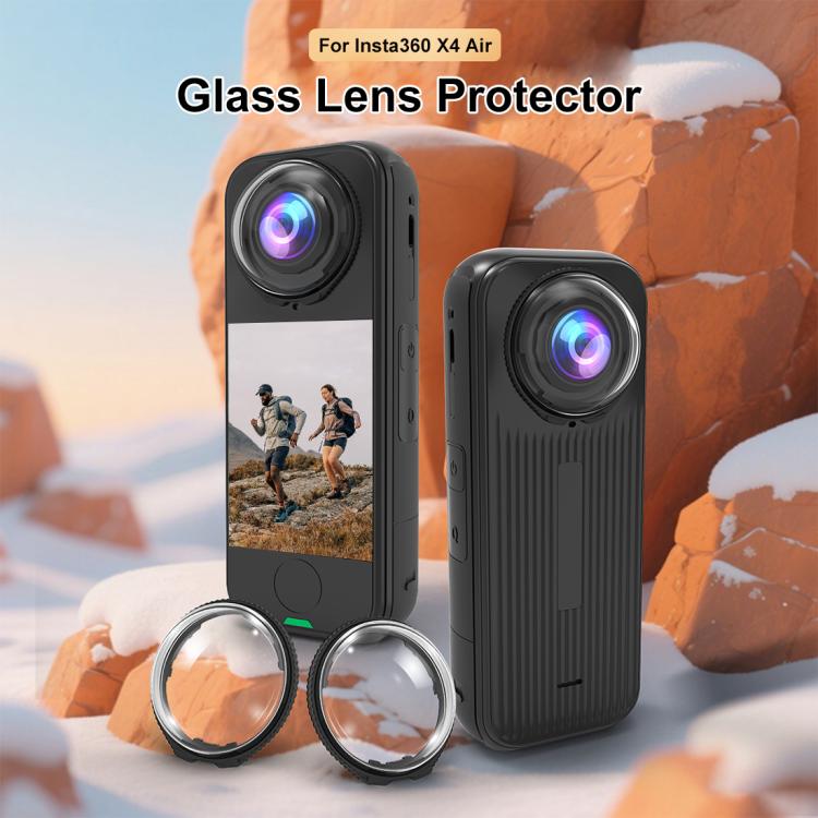 For Insta360 X4 Air PULUZ Rotation Optical Glass Lens Guard  Protective Cover  - Transparent