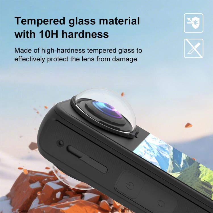 For Insta360 X4 Air PULUZ Rotation Optical Glass Lens Guard  Protective Cover  - Transparent