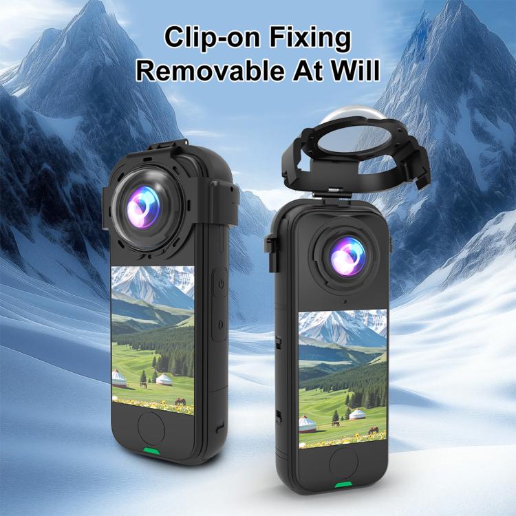 For Insta360 X4 Air PULUZ Snap-on Optical Tempered Glass Lens Guard Protective Cover  - Transparent
