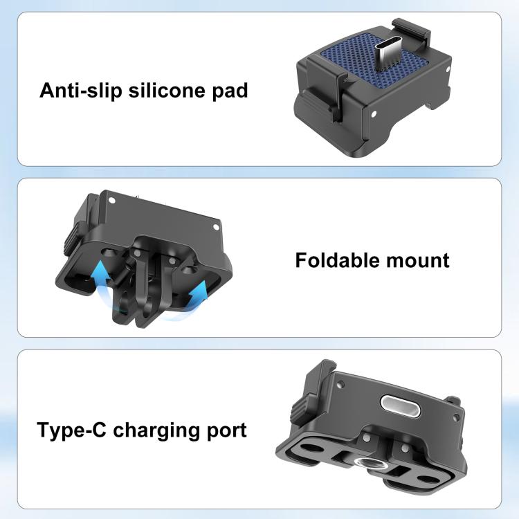 For DJI Osmo Pocket 4 / 3 PULUZ Plastic Quick-Release Charging Adapter Base  - Black