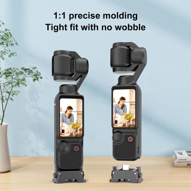 For DJI Osmo Pocket 4 / 3 PULUZ Plastic Quick-Release Charging Adapter Base  - Black