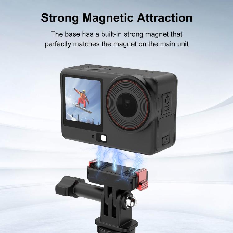 For DJI Osmo Action 6 / Nano PULUZ Two Claw Plastic Magnetic Quick Release Base Mount  - Black