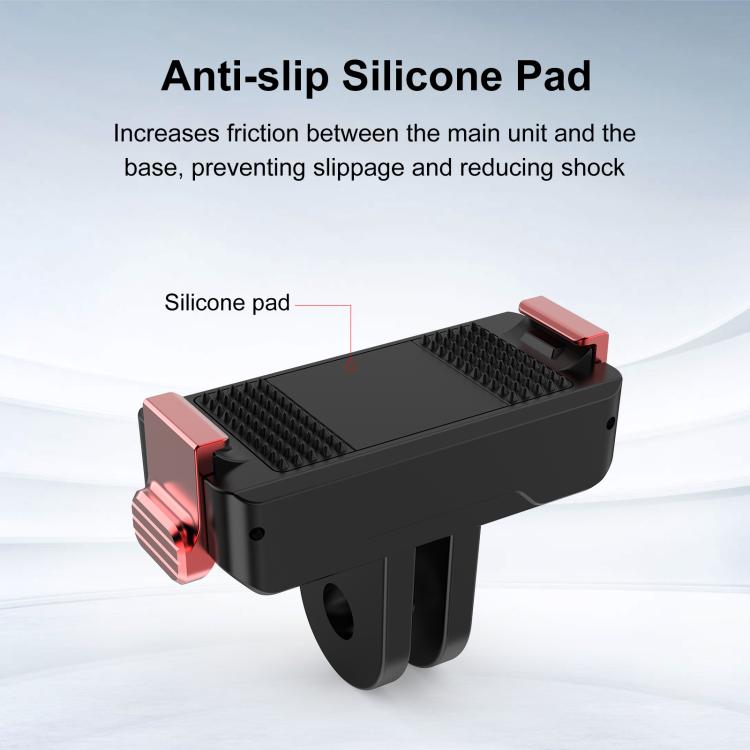 For DJI Osmo Action 6 / Nano PULUZ Two Claw Plastic Magnetic Quick Release Base Mount  - Black