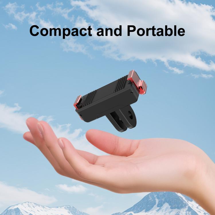 For DJI Osmo Action 6 / Nano PULUZ Two Claw Plastic Magnetic Quick Release Base Mount  - Black