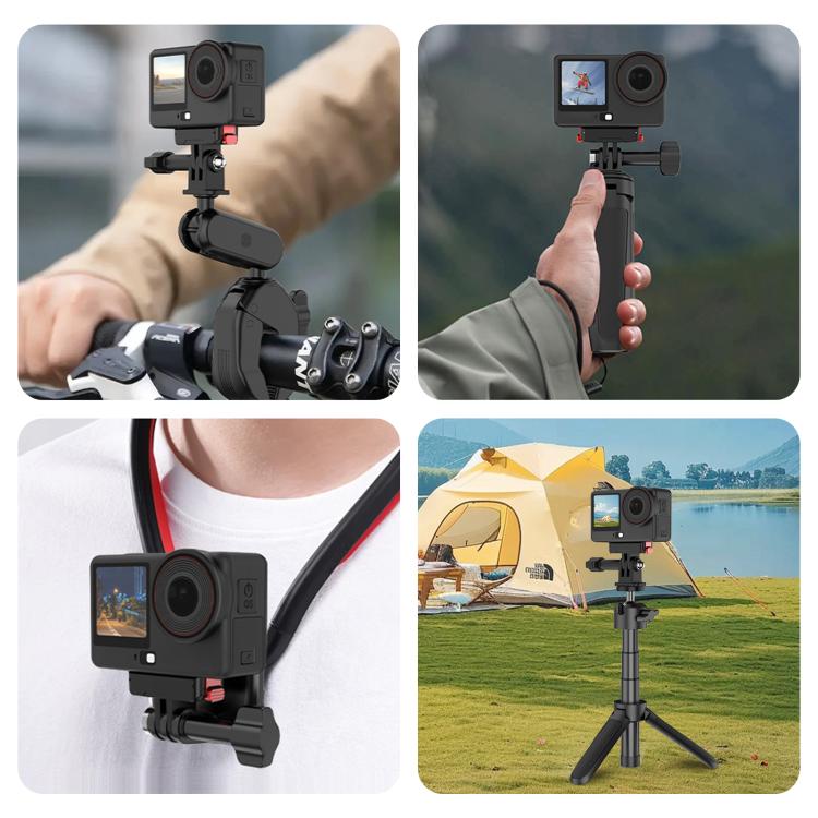 For DJI Osmo Action 6 / Nano PULUZ Two Claw Plastic Magnetic Quick Release Base Mount  - Black