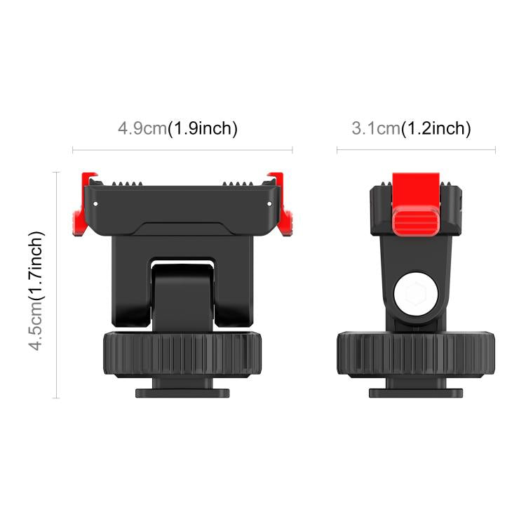 For DJI Osmo Action 6 / Nano PULUZ Plastic Gimbal Quick-Release Base Mount  - Black
