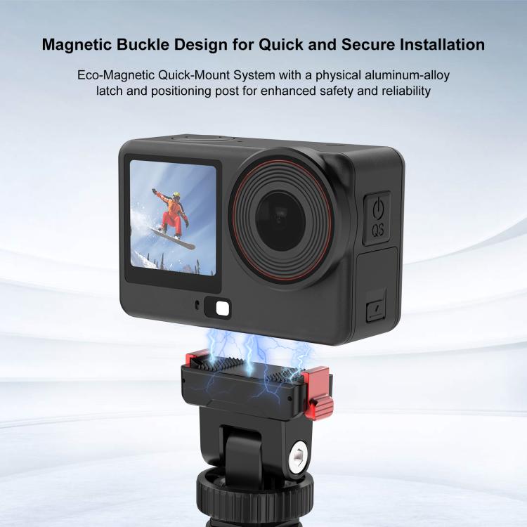 For DJI Osmo Action 6 / Nano PULUZ Plastic Gimbal Quick-Release Base Mount  - Black