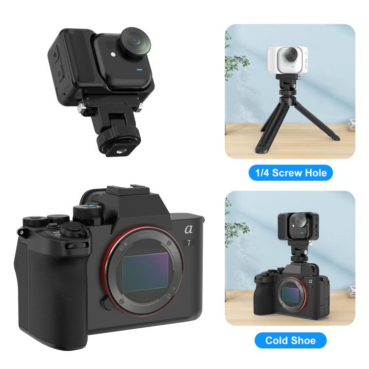 For Insta360 GO  UItra PULUZ Plastic Gimbal Magnetic Quick Release Base Mount  - Black
