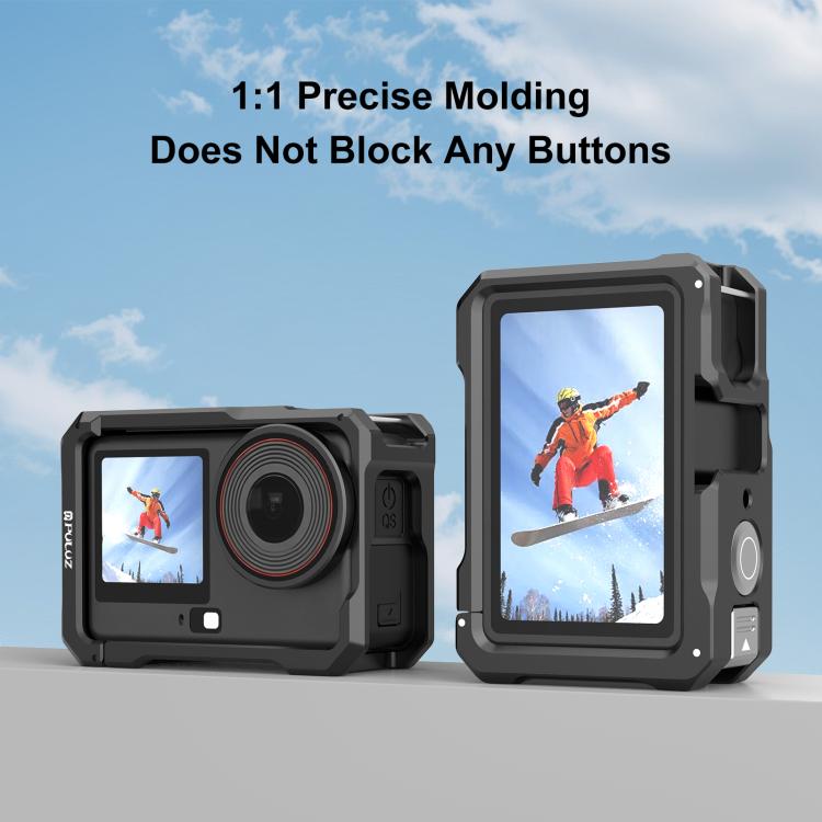 For DJI Osmo Action 6 PULUZ Metal Cage Frame with Cold Shoe  - Black