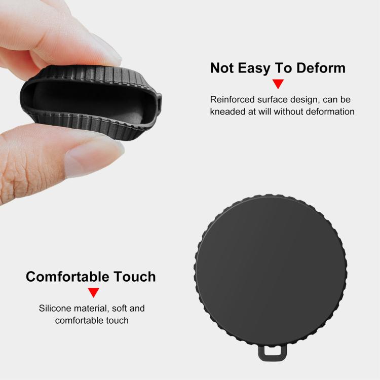 For DJI Osmo Action 6 PULUZ Silicone Lens Cap with Strap  - Black