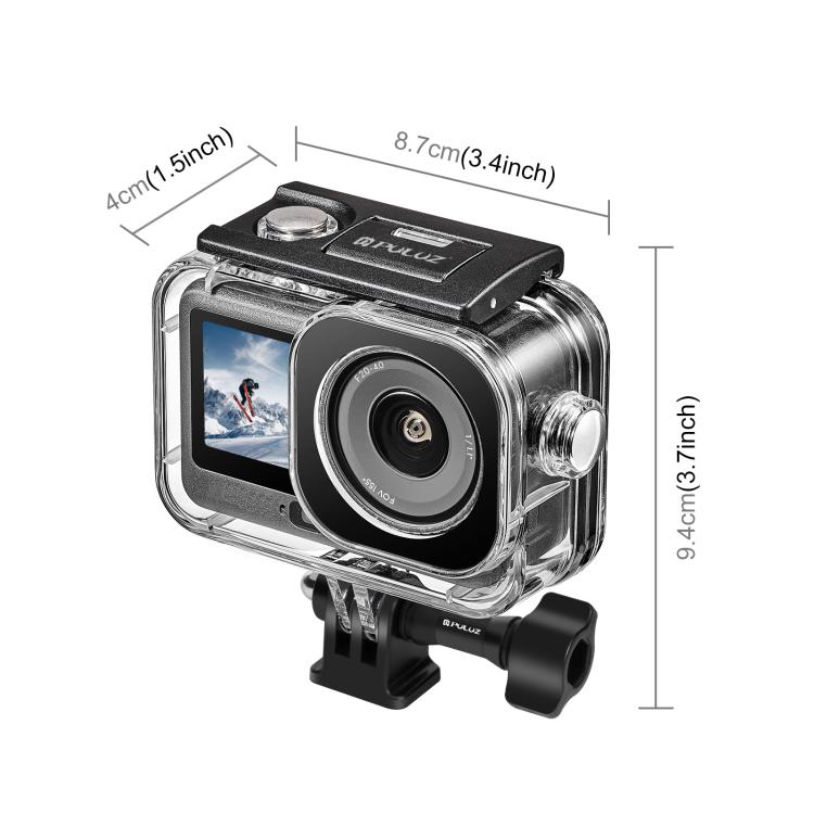 For DJI Osmo Action 6 PULUZ 60m / 196ft Underwater Waterproof Diving Shell with Invisible Adapter & Long Screw  - Transparent