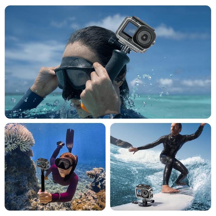 For DJI Osmo Action 6 PULUZ 60m / 196ft Underwater Waterproof Diving Shell with Invisible Adapter & Long Screw  - Transparent