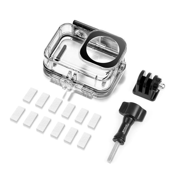 For DJI Osmo Action 6 PULUZ 60m / 196ft Underwater Waterproof Diving Shell with Invisible Adapter & Long Screw  - Transparent