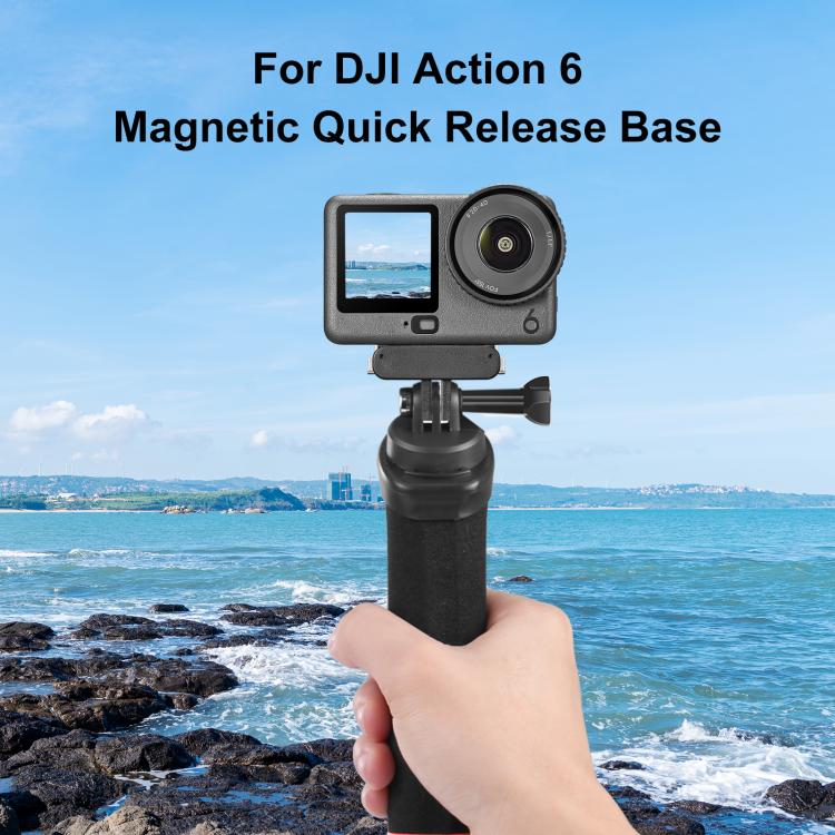 For DJI Osmo Action 6 / Nano PULUZ Plastic Magnetic Quick Release Base Mount  - Black
