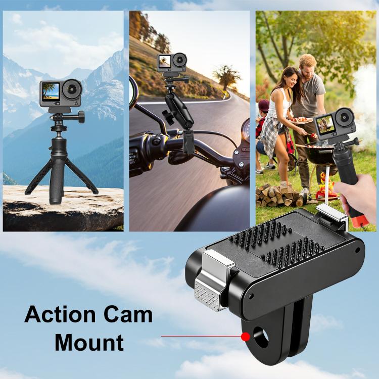 For DJI Osmo Action 6 / Nano PULUZ Plastic Magnetic Quick Release Base Mount  - Black