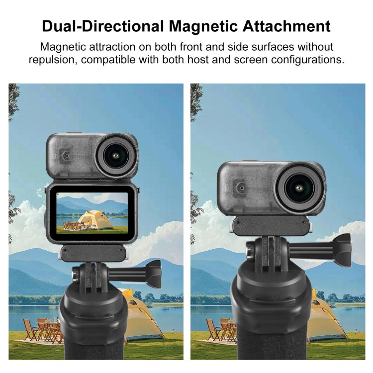 For DJI Osmo Action 6 / Nano PULUZ Plastic Magnetic Quick Release Base Mount  - Black