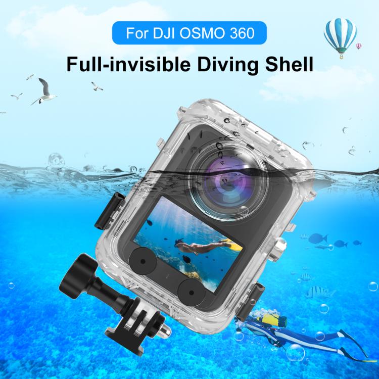 For DJI Osmo 360 PULUZ 40m Depth Waterproof Camera Case Diving Housing Underwater Cover  - Transparent