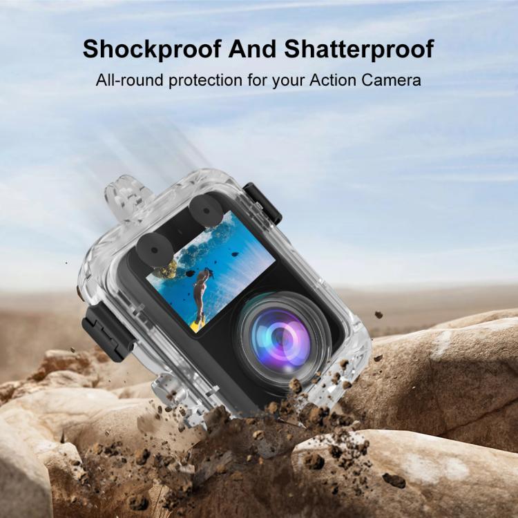 For DJI Osmo 360 PULUZ 40m Depth Waterproof Camera Case Diving Housing Underwater Cover  - Transparent