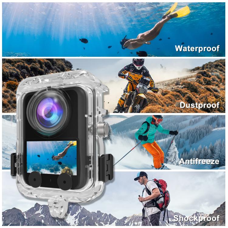 For DJI Osmo 360 PULUZ 40m Depth Waterproof Camera Case Diving Housing Underwater Cover  - Transparent