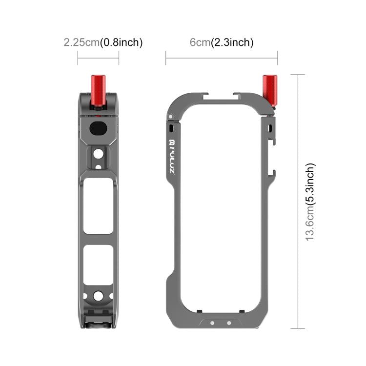 For Insta360 X4 Air PULUZ Metal Protective Cage Expansion Frame with Cold Shoe Bases & Lens Cover  - Grey