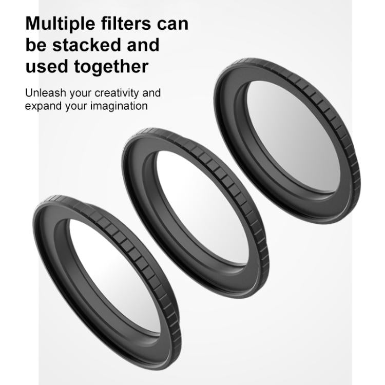 For DJI Osmo Action 6 PULUZ Filter Holder Metal Protective Filter Frame  - Black