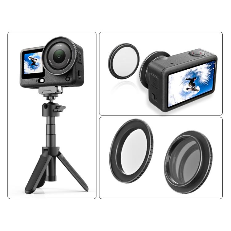 For DJI Osmo Action 6 PULUZ Filter Holder Metal Protective Filter Frame  - Black