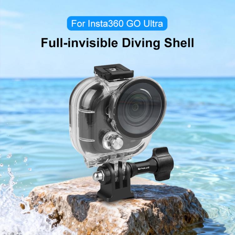 For Insta360 GO Ultra PULUZ 50m Waterproof Case Thumb Main Body Camera Dive Housing Cover  - Transparent