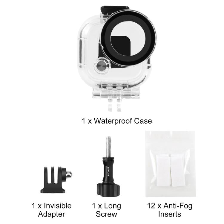 For Insta360 GO Ultra PULUZ 50m Waterproof Case Thumb Main Body Camera Dive Housing Cover  - Transparent