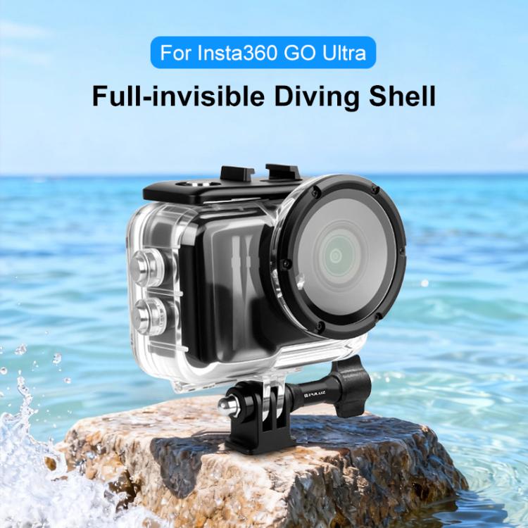 For Insta360 GO Ultra PULUZ 50m Waterproof Case Camera Dive Housing Cover  - Transparent